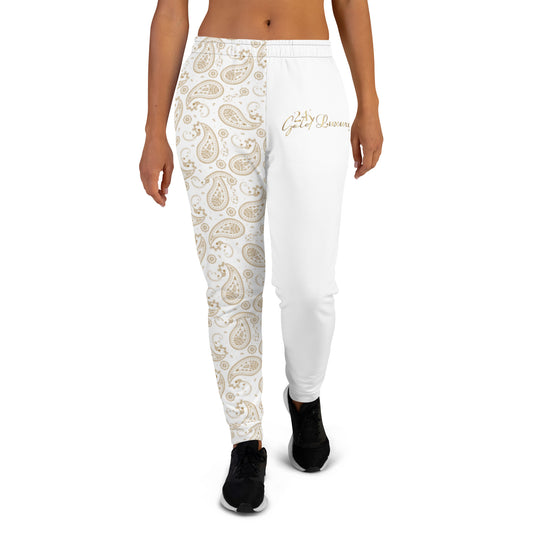 Paisley White Joggers