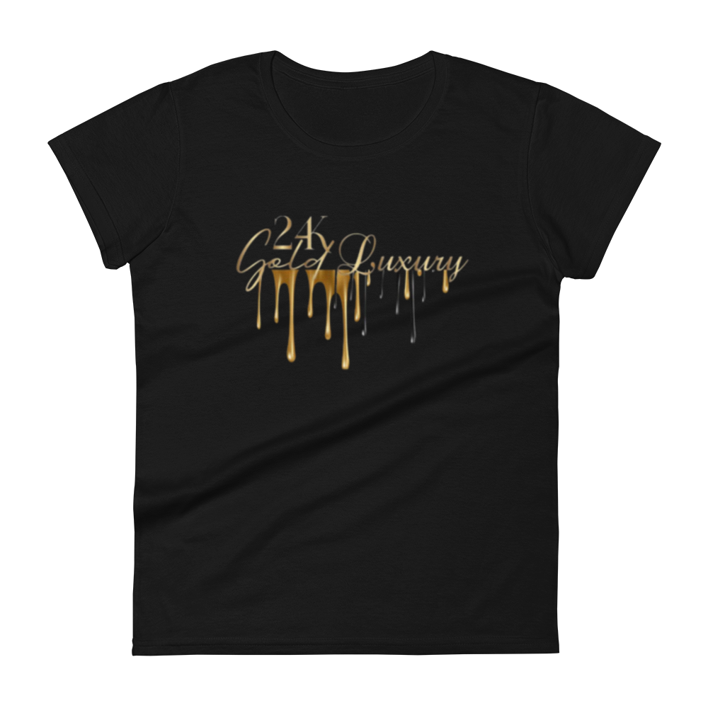 Black 24KGold Drip Women's Tee