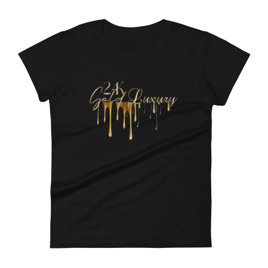 Black 24KGold Drip Women's Tee