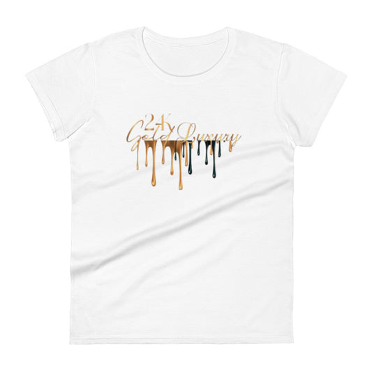 White 24KGold Drip women's Tee